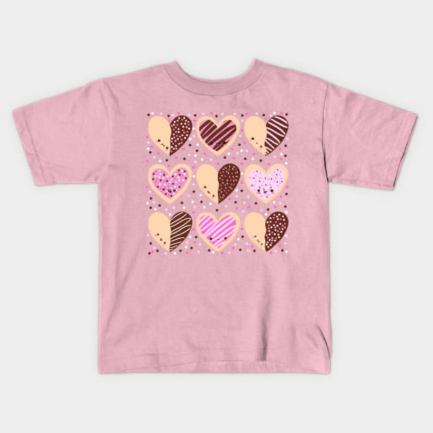 Cute Heart shaped Cookies Kids T-Shirt by Yarafantasyart